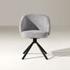 1PC 360° Swivel Dining Chair Chenille Upholstered Seat Kitchen Chair Grey