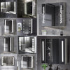 Bathroom Storage Mirror Cabinet Shelf White LED Wall Mirror with Demister Pad UK