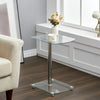 Sofa Side Table With Tempered Glass Top Living Room Furniture Coffee Tea Tables
