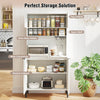 Kitchen White Pantry Cabinet Kitchen Storage Hutch Freestanding Buffet Sideboard