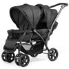 Double Seat Baby Stroller Folding Infant Pushchair with Adjustable Handlebar