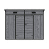 2 Doors Pent Shed Outdoor Tool House Lockable Plastic Garden Storage Sheds Grey