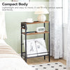 HOOBRO Slim Side Table with Charging Station Narrow End Table Bedside Table