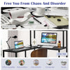 L-Shaped Corner Computer Desk Large PC Table Workstation with Storage Bookcase