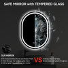 LED Bathroom Mirror Illuminated Demister 3 Color Touch Switch Wall Mounted Oval