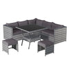 Rattan Corner Garden Furniture 7 Seater Corner Sofa Table Outdoor Patio Set Grey