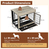 Indoor Decorative Pet House End Table w/3 Lockable Doors-Grey