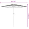 Garden Parasol with Steel , Beach Parasol, Crank Mechanism for Garden, P9H3