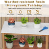 Outdoor Potting Bench Acacia Wood Garden Potting Table with Storage Shelf