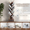 10-Tier Wooden Bookshelf Tree Shaped Display Storage Rack Utility Organizer Rack