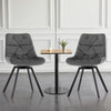 2xSwivel Dining Chairs Velvet Padded Seat Dining Room Kitchen Chair Grey