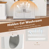 Indoor Modern Pet House Corner Bookshelf with Storage-White