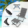 Patio Folding Sling Chair Outdoor Portable Lounge Chair w/Footrest&Cushion
