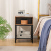 Industrial Nightstand 3-tier Bedside Table End Table w/ Drawer & Open Shelf