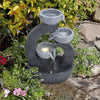 Solar Water Feature LED Light Outdoor Garden Fountain Cascading Waterfall Statue