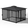3m Hardtop Gazebo Party BBQ Marquee with Polycarbonate Roof Netting and Curtains