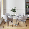 Clear Glass Top Dining Table with Silver Chrome Legs Dinner Breakfast Office