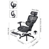 Adjustable Computer Desk Chair Home Office Gaming Chair Recliner with Footrest