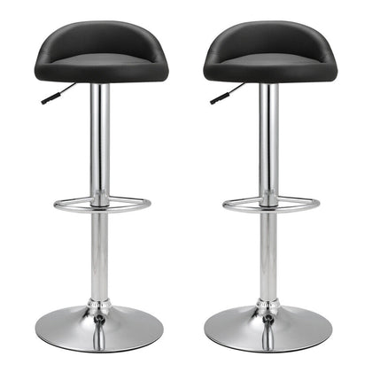 2x Swivel Barstools Kitchen Counter Seat Classic PU Upholstered Salon Pub Chairs