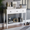 White Console Table 3 Drawer Wooden Shelf Hallway Storage Side Desk Furniture
