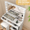 LED Mirror Dressing Table Visual Desktop Vanity Table Desk Stool Set w/ Tmxgahxl