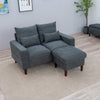 2 Seater faux leather/Linen Fabric Love Seat Sofa Armchair with Footstool Couch