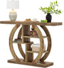 108cm Console Table, 4-Tier Farmhouse Wooden Sofa Table Narrow Entryway Table