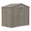 7 x 4ft Garden Shed Storage with Foundation Kit and Vents Light Brown