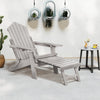 Folding Adirondack Chair Fire Pit Chair with Adjustable Backrest Grey