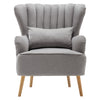 Velvet/Linen Shell Wing Back Upholster Accent Armchair Sofa Cushion Footstool UK