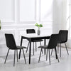 Set of 2 Velvet Black Dining Chair Metal legs Dining room Home Cafe Furniture