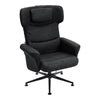 Adjustable Backrest Manual Recliner Armchair PU Leather Swivel Chair w/Footstool