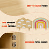 Cute End Tables Set of 2 with Rainbow & Cloud Patterns-Natural