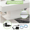 LED High Gloss Coffee Table White Modern Sofa Cocktail Center Table Living Room