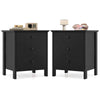 Bedroom Nightstand Set of 2 Compact Storage Chest w/ 3 Drawer-Black