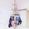 4 Tier Telescopic Bathroom Corner Shelf Silver Rack Shower Caddy Organizer UK