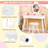 Kids Vanity Set Makeup Dressing Table Set w/Adjustable Brightness-White