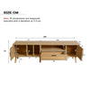 TV Stand 180 cm Entertainment Unit with Doors Drawer Rattan Sideboard Cabinet