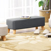 Small Linen Fabric Padded Footstool Footrest Pouffe Wooden Leg StoolHall Chair