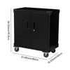Steel Storage Cabinet 2Door 3 Layer Lockable Filing Cabinet Office Home w/Wheels