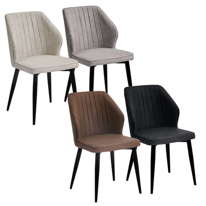 2× Kitchen Dining Chairs Faux Leather Soft Seat Angel Back Restaurant Chair Set