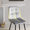 Dining Chairs Set of 4 Velvet Soft Padded Metal Legs Grey Kicthen Home Chair