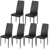 Set of 6 Kitchen Dining Chairs PVC Leather High Back Dining Chairs w/Padded Seat