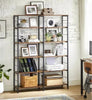 6-Tier Bookshelf, Shelving Unit, Tall Storage Shelf, 30 X 120 X 172.5 Cm, Indust