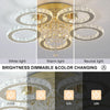 LED Ceiling Light Crystal Gold Chandelier Living Room Bedroom Dimmable w. Remote