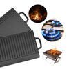 Cast Iron Griddle Plate Fry Pan Grill Bbq Cooking Skillet Double Side Reversible