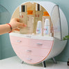 Round Makeup Storage Box Desktop Cosmetic Organizer Drawer Holder Tidy Case Bag
