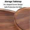 Solid Wood Nesting Coffee Table Set of 2 Oval Round Sofa Tea Tables Living Room