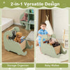 Toddler Shopping Cart 2 in 1 Wooden Baby Push Walker-Green