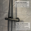 Bathroom Mixer Shower Thermostatic Dual Head Round Rainfall Handset Matte Black